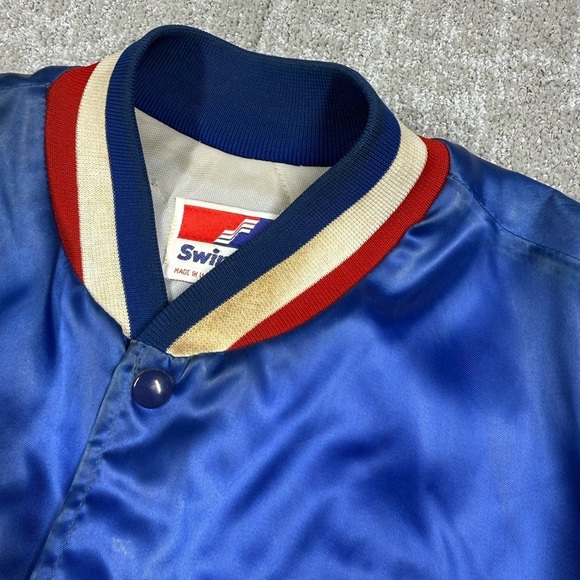 Vintage Swingster MLB Chicago Cubs Stitched Satin Button Down Jacket Sz L - Picture 3 of 7